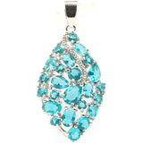 5g Rich Aquamarine Pink Morganite 925 Sterling Silver Pendant
