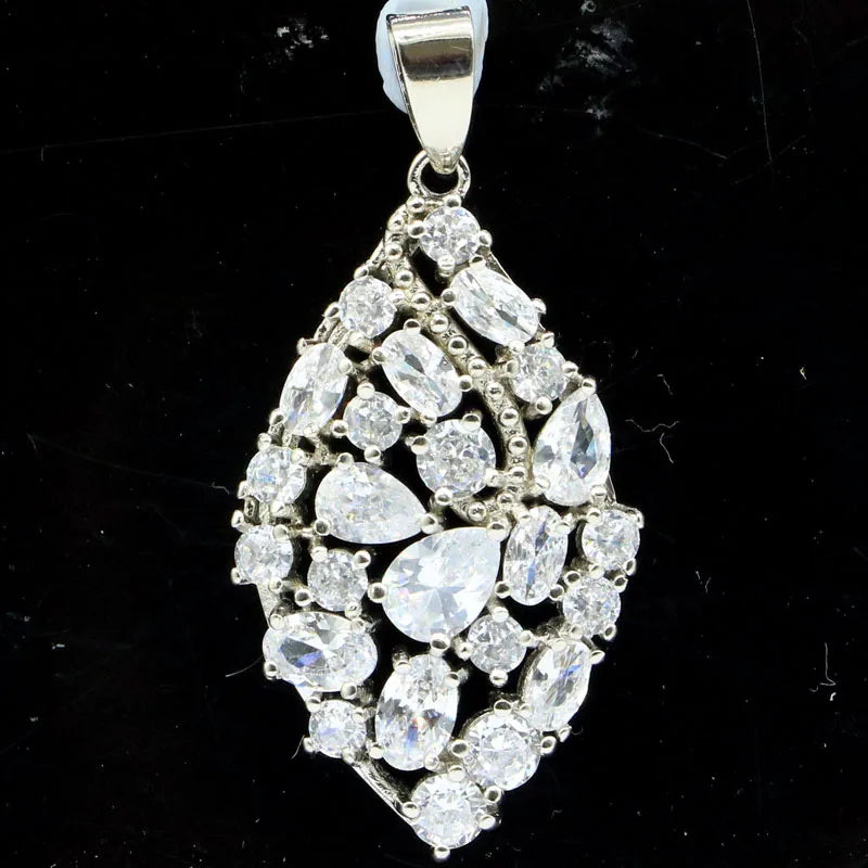 Sapphire Violet Tanzanite Silver Pendant for Women