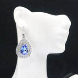 Stunning 45x22mm Tanzanite Pink Morganite CZ 925 Silver Earrings