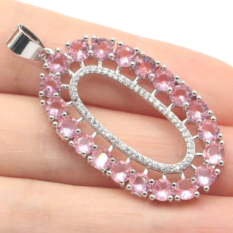 Bohemia Stone Iiolite Pink Morganite Silver Pendant