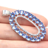Violet Tanzanite Peridot CZ Silver Pendant