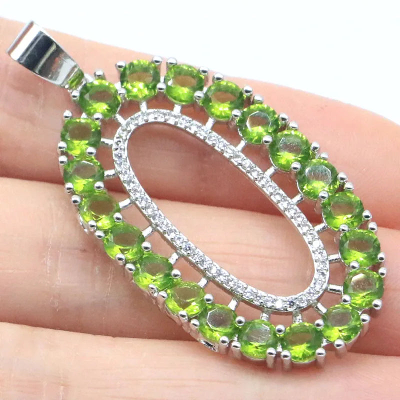 Violet Tanzanite Peridot CZ Silver Pendant