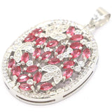 Big Pink Rhodolite Garnet Sapphire Pendant for Mom Daily Wear Dating