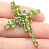 Gorgeous Cross Pendant with Peridot, Tourmaline, and Tanzanite in 925 Silver