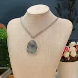 Labradorite Stone Necklace Pendant Stainless Steel Jewelry Charms