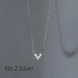 Silver Heart Pendant Necklace for Women 925 Silver Chain Choker