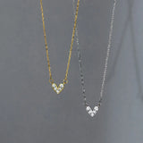 Silver Heart Pendant Necklace for Women 925 Silver Chain Choker