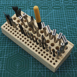 46 Holes Leather Craft Rack Stand Punching Tools Holder Organizer