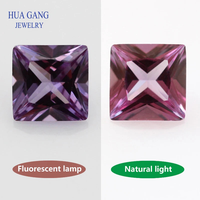 Square Princess Cut Synthetic Corundum Gems 2x2~8x8mm