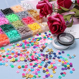 Polymer Clay Beads For Jewelry Making, Flat Round Spacer Disc Beads