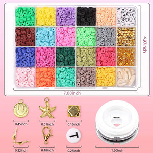 Polymer Clay Beads for Bracelets, Flat Round Loose Disc Beads