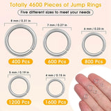 4600Pcs Jump Rings Set with Open/Close Tools for Jewelry Making - Silver