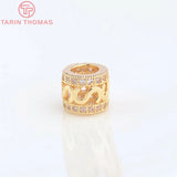 6PCS 6.5x7.5MM Champagne Brass Spacer Beads for Jewelry Making