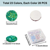 460Pcs 12mm Mix Colors Druzy Agate Mermaid Fish Scale Resin Cabochons