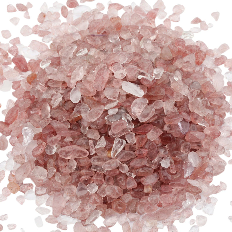 460g Strawberry Quart Tumbled Stone Chips Crushed Pieces Irregular Stones Beads