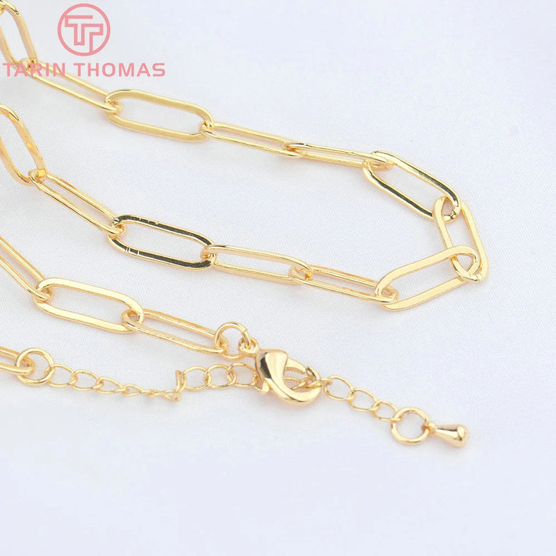 2PCS 24K Brass Necklace Bracelet Chains DIY Jewelry Findings