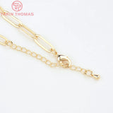 2PCS 24K Brass Necklace Bracelet Chains DIY Jewelry Findings