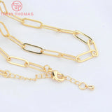 2PCS 24K Brass Necklace Bracelet Chains DIY Jewelry Findings