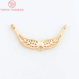 10PCS 30.5x14MM Brass Zircon Wings Pendants for Jewelry Making