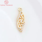10PCS 7x21MM Brass Zircon Wings Pendants High Jewelry Findings