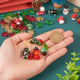 46Pcs Christmas Lampwork Beads Snowman Gloves Christmas Tree for DIY Jewelry
