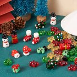 46Pcs Christmas Lampwork Beads Snowman Gloves Christmas Tree for DIY Jewelry