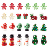 46Pcs Christmas Lampwork Beads Snowman Gloves Christmas Tree for DIY Jewelry