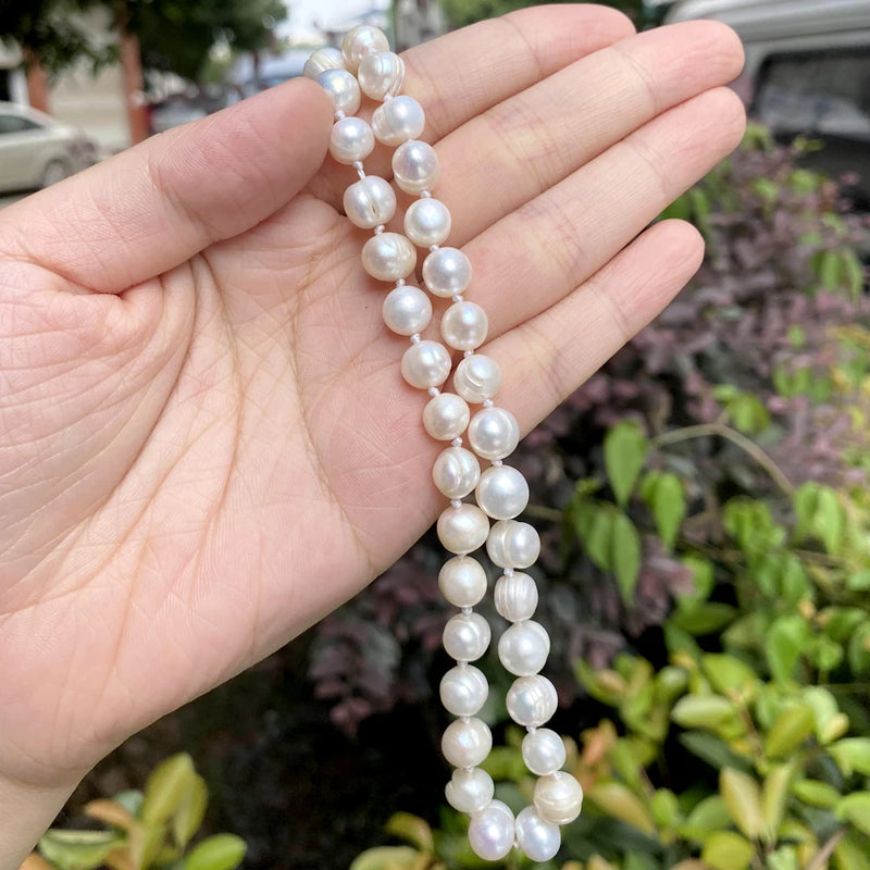 Freshwater Pearl Necklace Irregular Shape Punch Pearl Choker Vintage Jewelry