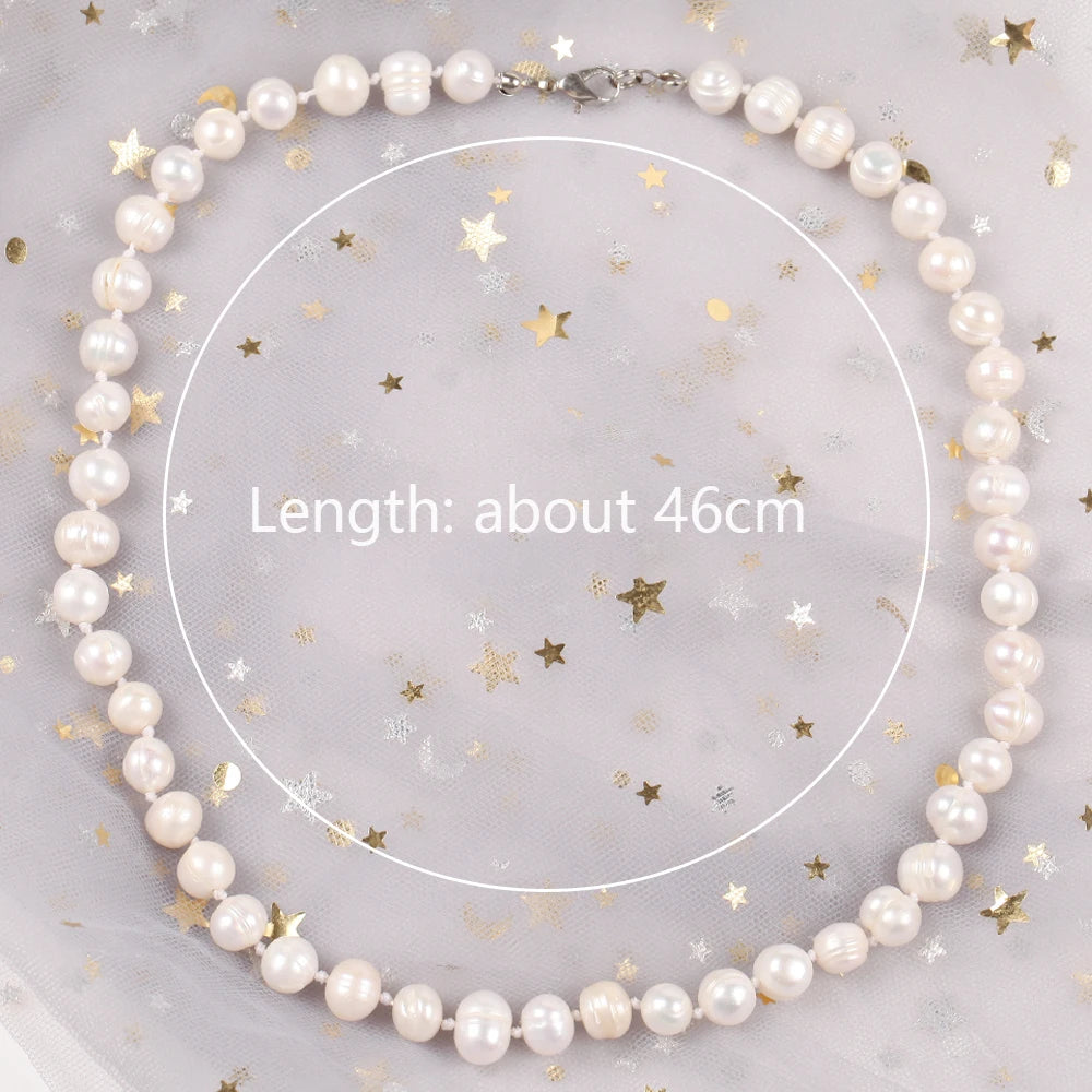 Freshwater Pearl Necklace Irregular Shape Punch Pearl Choker Vintage Jewelry