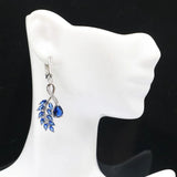 Leaf Tanzanite Pink Kunzite CZ Daily Wear Silver Earrings