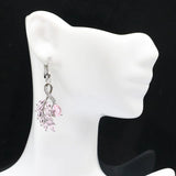 Leaf Tanzanite Pink Kunzite CZ Daily Wear Silver Earrings