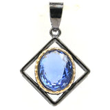 Neo-Gothic Pink Morganite Aquamarine Tanzanite Silver Earrings Pendant
