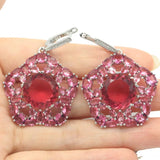 Women's 46x22mm Pink Kunzite Silver Earrings