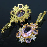 12g Pink Kunzite CZ Bride Wedding Pendant Earrings Set