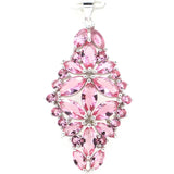 Deluxe Pink Tourmaline Aquamarine 925 Sterling Silver Pendant