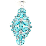 Deluxe Pink Tourmaline Aquamarine 925 Sterling Silver Pendant