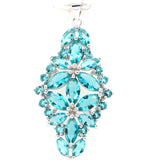 Deluxe Pink Tourmaline Aquamarine 925 Sterling Silver Pendant