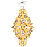 Deluxe Golden Citrine Tanzanite Wedding Pendant 925 Silver