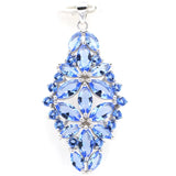 Deluxe Golden Citrine Tanzanite Wedding Pendant 925 Silver