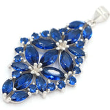 Bride Wedding Silver Pendant with Citrine Peridot Aquamarine Tanzanite