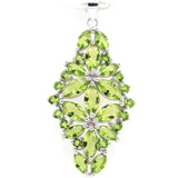 Bride Wedding Silver Pendant with Citrine Peridot Aquamarine Tanzanite
