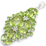 Bride Wedding Silver Pendant with Citrine Peridot Aquamarine Tanzanite