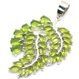 Leaf Shape Rhodolite Garnet Tanzanite Aquamarine Peridot Pendant