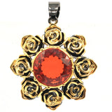 Unique Sunflowers Jewelry Set with Orange Spessartine Garnet