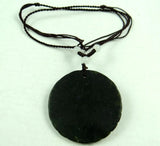 47MM Chinese Green Stone Lucky Money Amulet Pendant Necklace