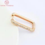 2PCS 16.5x26MM Brass Zircon Earrings Hoop DIY Jewelry Findings