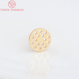 6PCS 10MM 8MM 24K Brass Round Hole Earrings Clasp Jewelry Findings DIY
