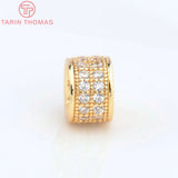 6PCS 9x6MM 24K Champagne Spacer Beads High Jewelry Accessories