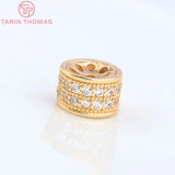 6PCS 9x6MM 24K Champagne Spacer Beads High Jewelry Accessories