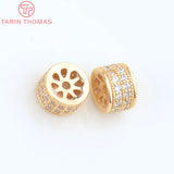 6PCS 9x6MM 24K Champagne Spacer Beads High Jewelry Accessories